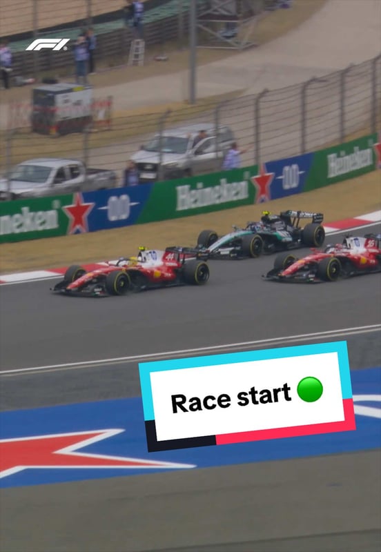 hamilton takes the lead off the line as the ferraris nail the start once again 💨 #f1 #chinesegp #le